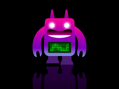 Funbot character dance design dribbble fantasy guru illustration logo mascot music robot