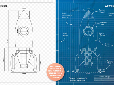 Blueprint Rocket architectural blue blueprint illustrator plan print rocket vector