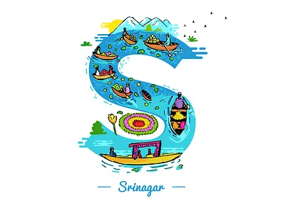 S ~ Srinagar. 36day s @36daysoftype adobe designmilk designspiration graphicdesigncentral heritage illustration india sheherseries theydrawandtravel travel