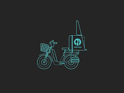 Antelope the Scooter blue dark illustration scooter transportation vector