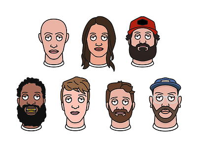 Favourites designers faces favourites heads illustrators vector