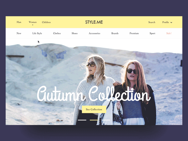 Mega Navigation Example 2017 design fashion mega nav mega navigation structure trend ui ux web