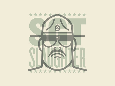 Sgt. Slaughter face illustration portrait typography vector wrestling wwe