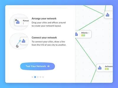 Network Builder 1/2 bubble button colorful gradient network