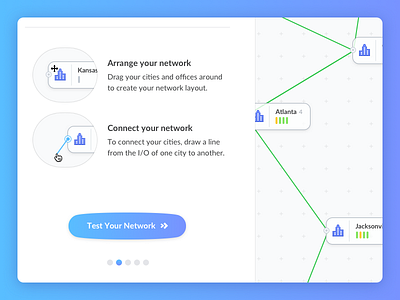 Network Builder 1/2 bubble button colorful gradient network