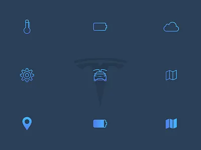 Tesla Icons automobile car icon icons line mobile