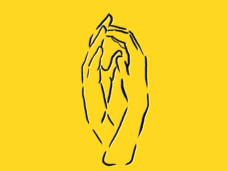 Round and round animation hands rotate