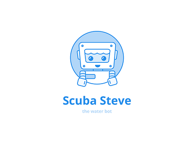 Water Bot ai bot design mobile robot scuba steve ui ux vector water web