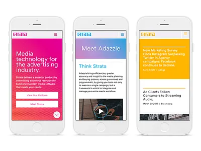 Mobile - Strata geometric gradient grid iphone mobile rainbow responsive tiles website