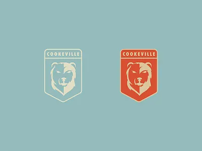 Tell him, bear bye badge bear logo vector