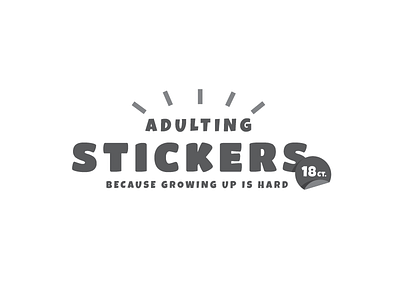 adulting adult headline logo sticker title