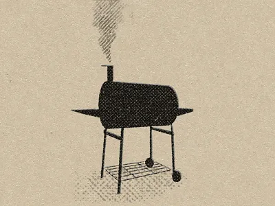 Grill Dribbble barbeque bbq cookout grill illustration picnic