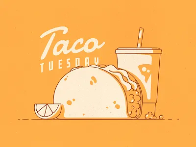Taco Tuesday! drink fast food illustration lemon light mexican shadow soda stroke taco tuesday