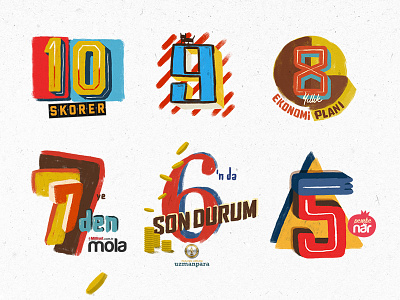 Numbers badge numbers typography