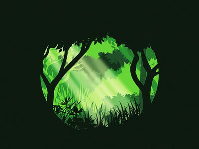 Woodland dribbble green illustration landscape trees woods