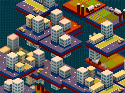 Political Realignment 3d blender city documentary editorial gerrymandering lowpoly politics rural urban