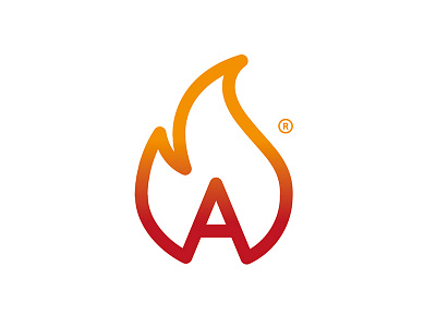 A Flame branding flame identity letter a logo