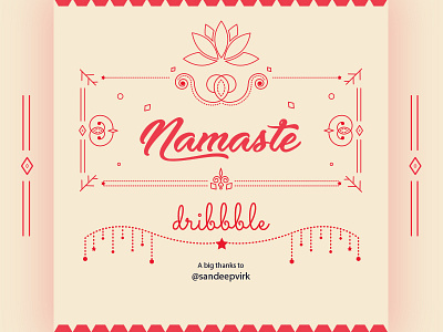 Dribbble Debut debut first illustration namaste shot