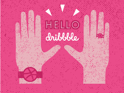 Dribble Debut :: Hello debut dribbble emoji hands hello ring watch