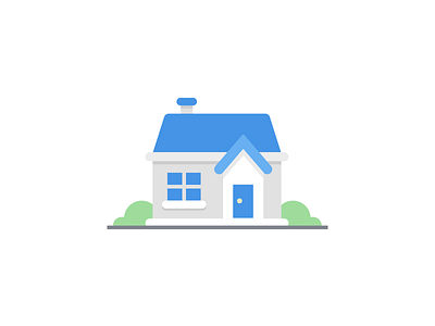 Little House bush door home house illustration roof
