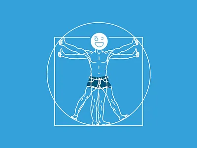 Duder Guy davinci emoji homo sapien human illustration jorts man never nude renaissance shorts vitruvian