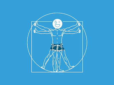 Duder Guy davinci emoji homo sapien human illustration jorts man never nude renaissance shorts vitruvian