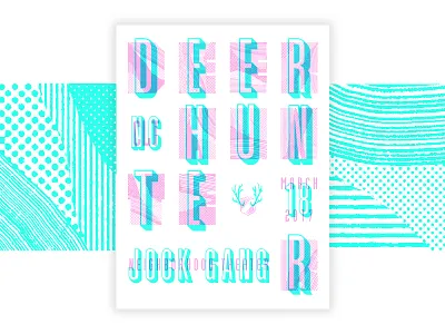 Deerhunter - Neighborhood Theater - Charlotte, NC deer deerhunter gig poster music pattern poster
