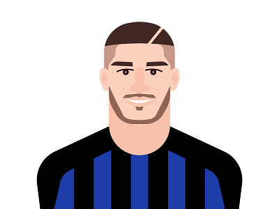 Footballer flat football illustration player portrait soccer team