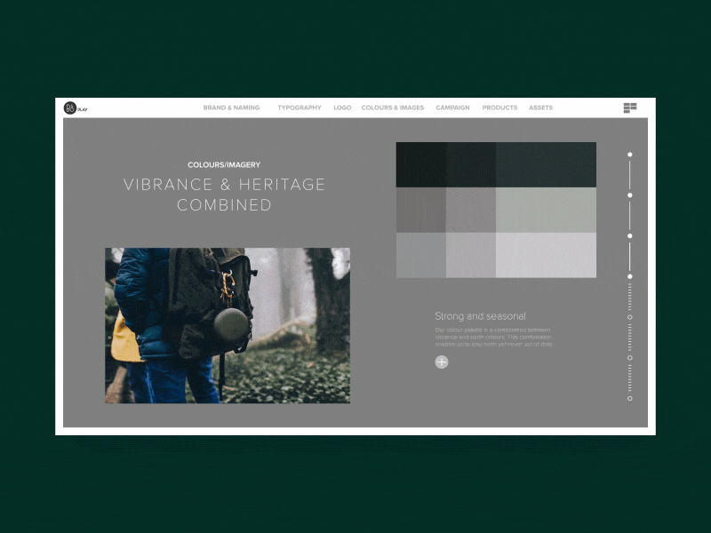 B&O Play Digital Brandbook — Color/Imagery bang olufsen beoplay bo brand book cover digital digital brand book motion prototype ui ux