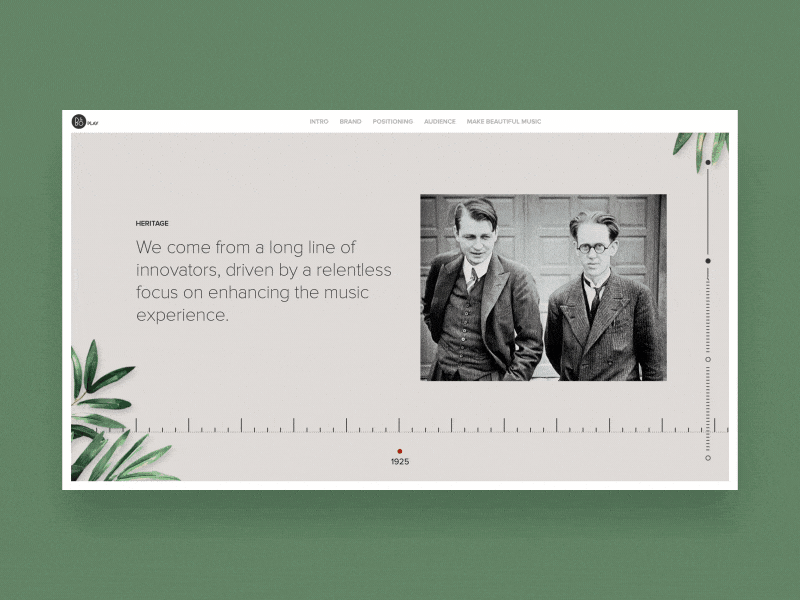 B&O Play Brandbook — Heritage bang olufsen beoplay bo brand book cover digital digital brand book motion prototype ui ux
