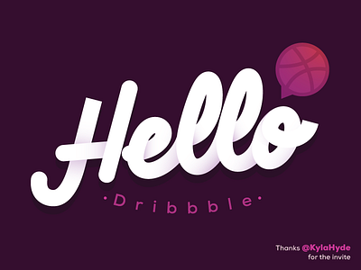 Hello Dribbble lettering