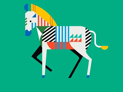 Geometric Zebra Coloured animals art color design geometric graphic design illustration shapes zebra