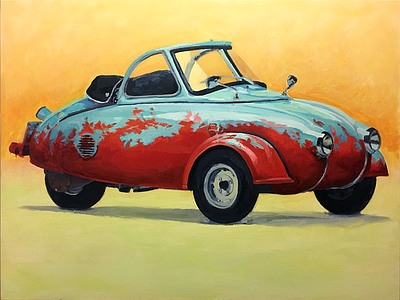 1957 Jurisch Motoplane Prototype Wip bubble car painting