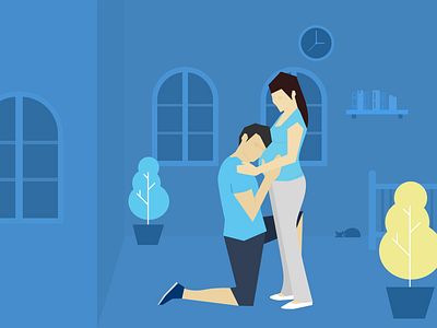 Happy Family character family flat illustration pregnant