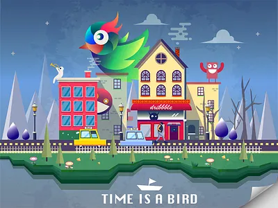 Dribbble House illustration