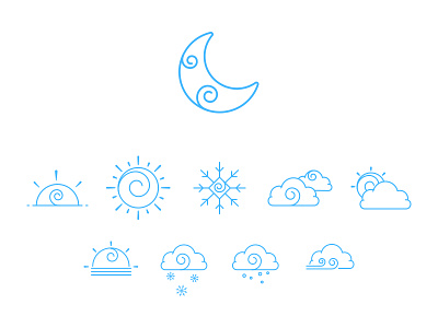 Weather Icons blue cloud icons moon ui ux weather