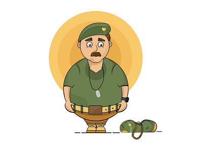 Uncle 2 bag character dribbbleshot green illustration uncle