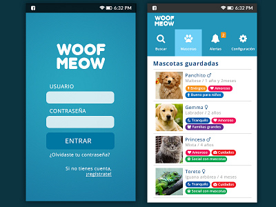 Woof Meow adoption app pets