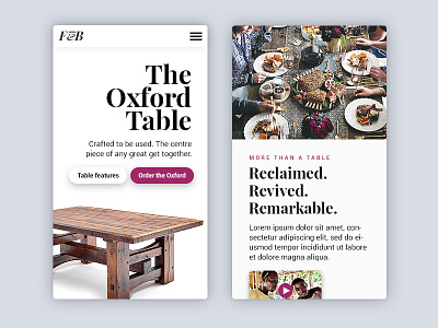 Furniture Website Product Page (Mobile Screen) animation furniture product page responsive table website wood