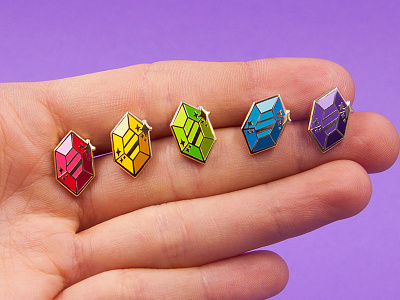 Gem Pins emerald gem illustration jewels ocarina of time ruby rupee shiny stars stickers vector zelda