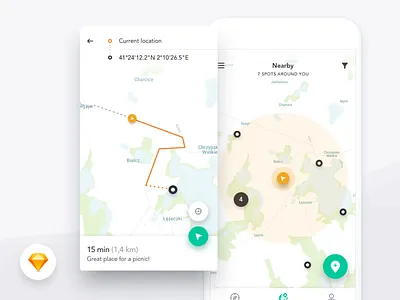 Harmony UI Kit - Map app free freebie harmony kit location map mobile navigation sketch ui