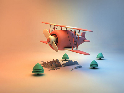 plane 3d c4d illustration plane