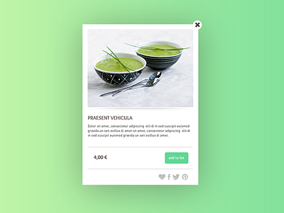 Pop-up for a restaurant website green menu pop up restaurant veggie website