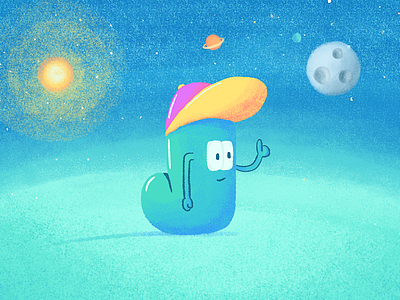 Little worm concept art hat illustration planets worm