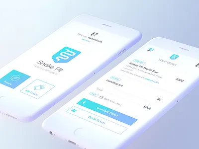 Snake Pit Ticket App card flat gradient ios logo mobile money order pay tile ui ux