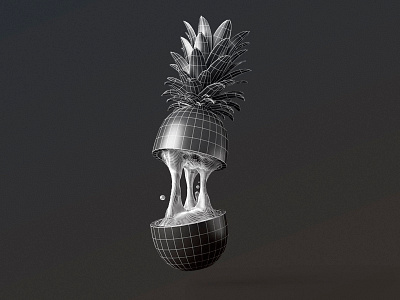 Sliced Pineapple 3d 3ds cg edges illustration juice max pineapple rendering splash vray