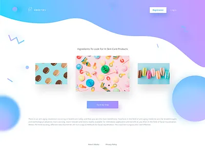 Sweeties - Guest Page UI confetti gradient landing main page sketch trends ui ux web