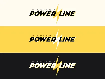 The Adventures of Power Line 52logos branding comics lightning logo superheroes