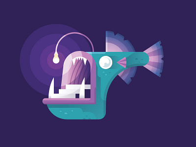 Angler Fish angler deep fish gillustrations light lurker ocean underwater