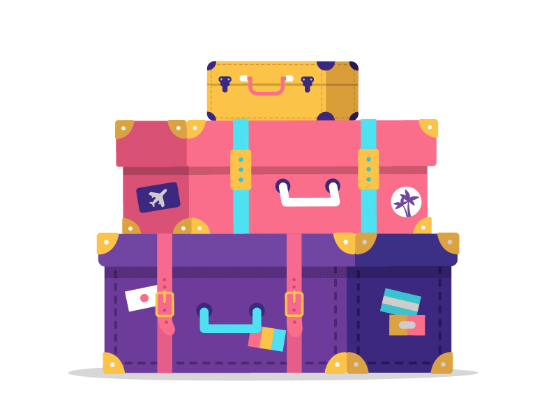 Going on holiday! animation colours design flat graphic holiday motion suitcase tokyo vacation vector